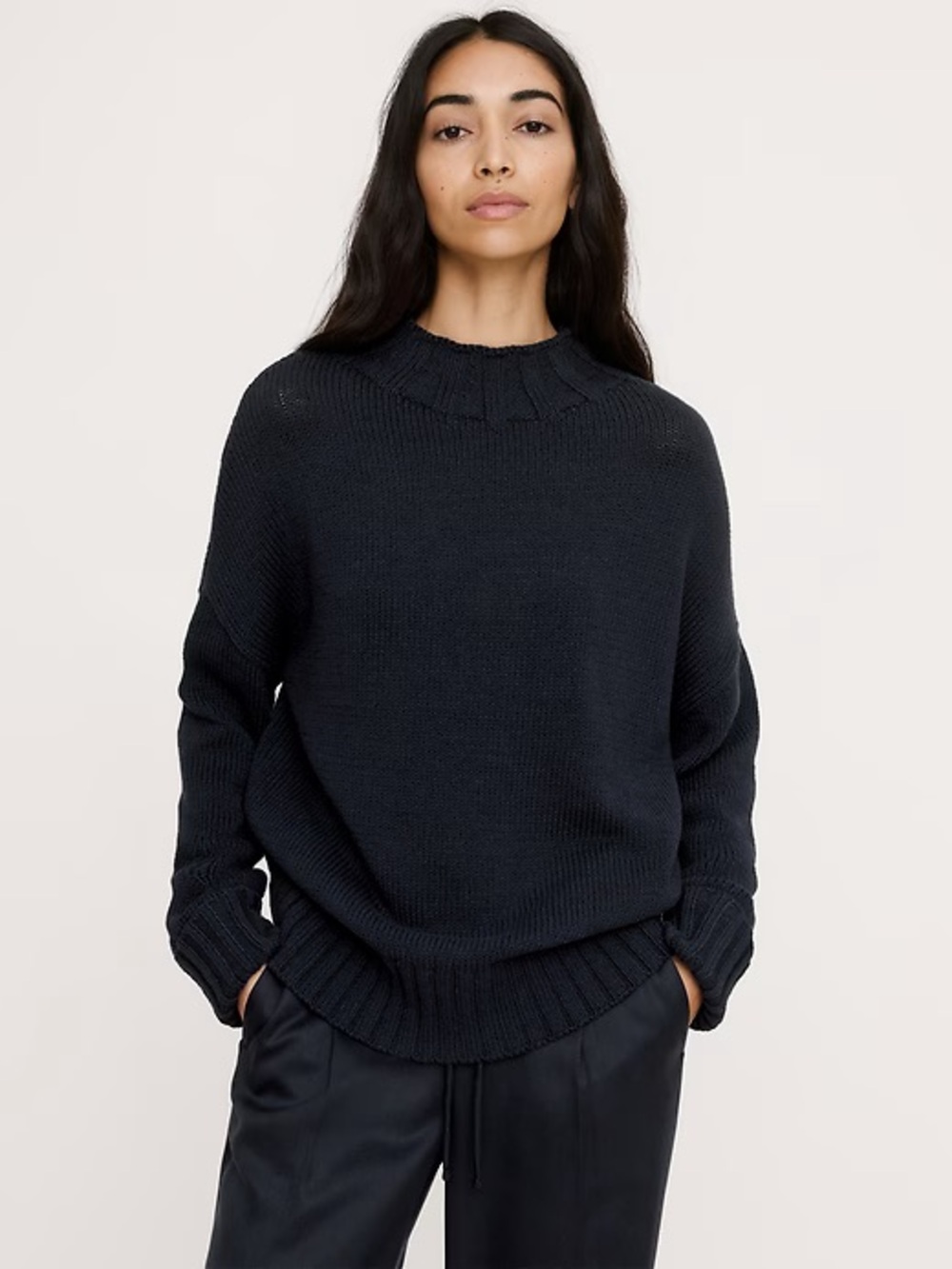 CHUNKY COTTON TUNIC SWEATER